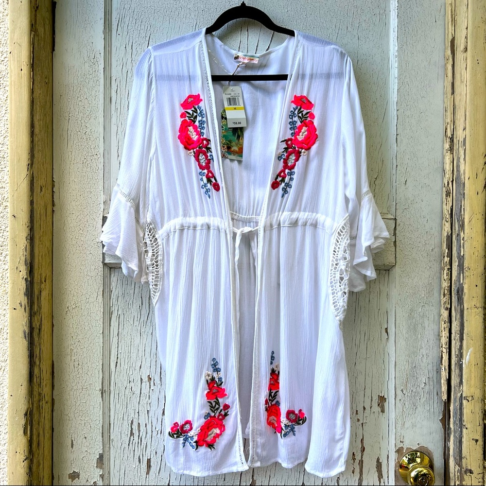 Embroidered Boho Floral Duster Festival Cardigan